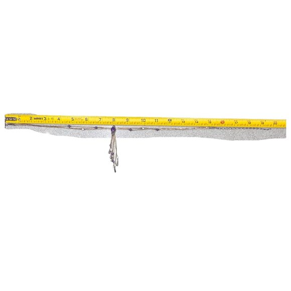 Vtg 19" Liquid Silver Teardrop Amethyst Tassel Lariat Necklace Carolyn Pollack - Picture 6 of 9